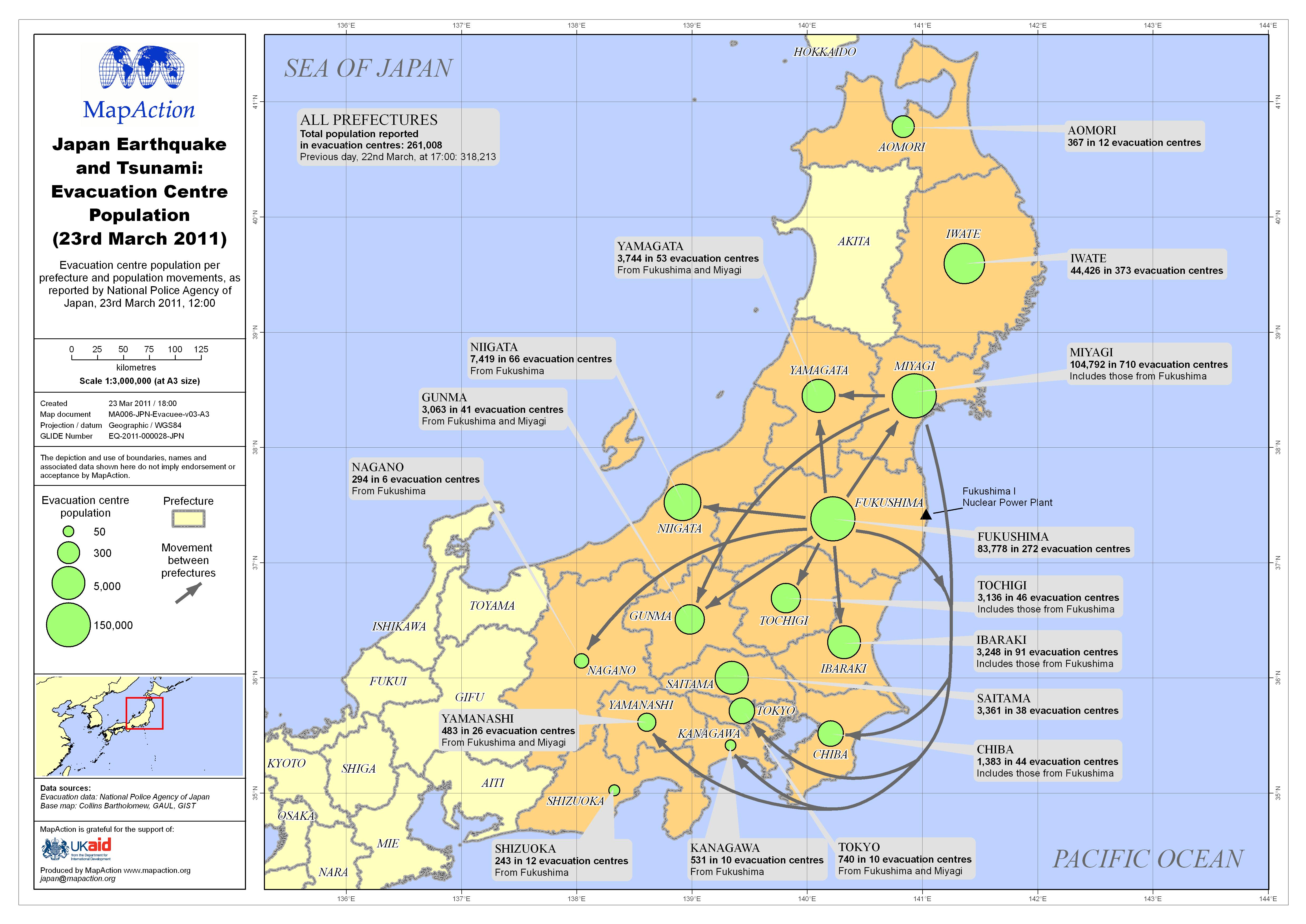 Japan Earthquake and Tsunami: Evacuation Centre Population ...